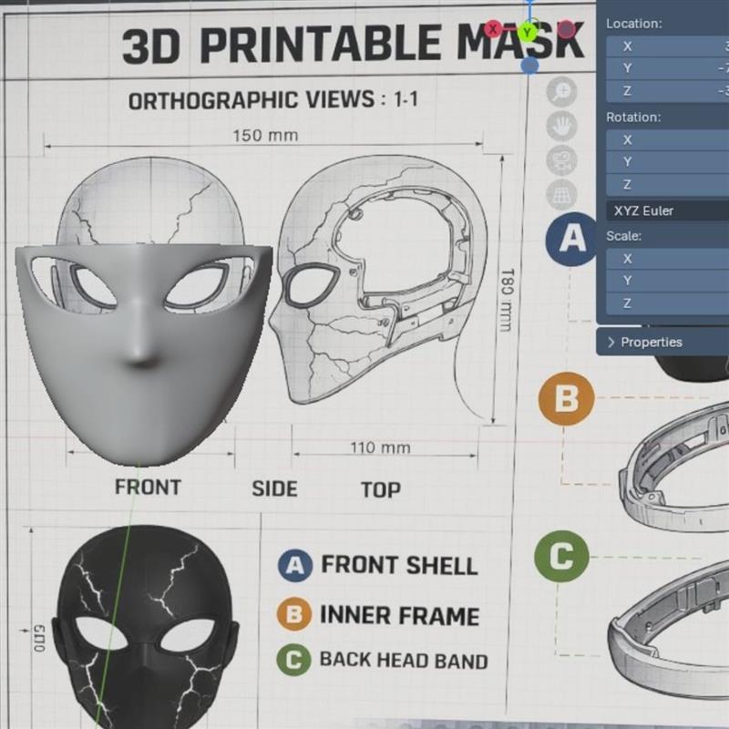 Custom 3D Mask Modeling Service