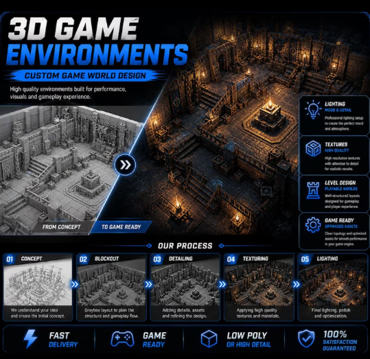 Custom 3D Game Environment Design