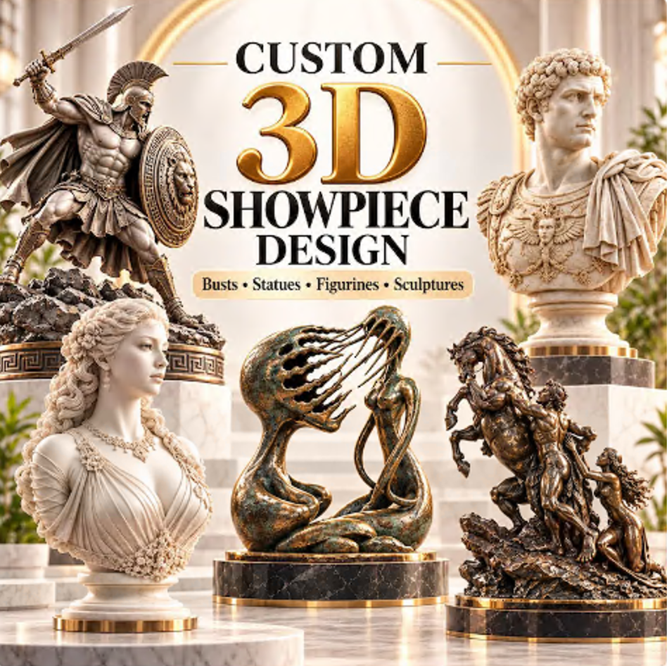 Custom 3D Statue Design, Personalized Statue Sculpture
